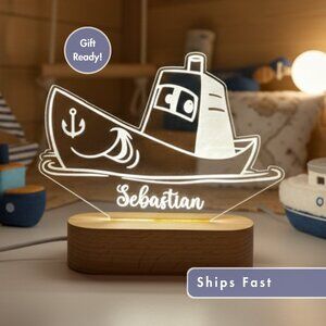 Ship Custom Name Light • Personalized LED Cloud Decor • Baby Gift
